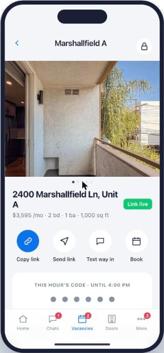 A vacant home on the Antler app with this hour's code